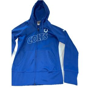 Indianapolis Colts NFL Hoodie Jacket Womens XS Blue Full Zip Drawstring Nike